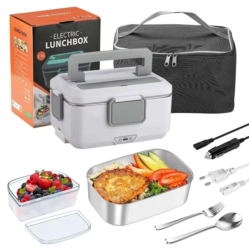 Boîte à lunch électrique 2 en 1 – Repas chaud partout, voiture & maison