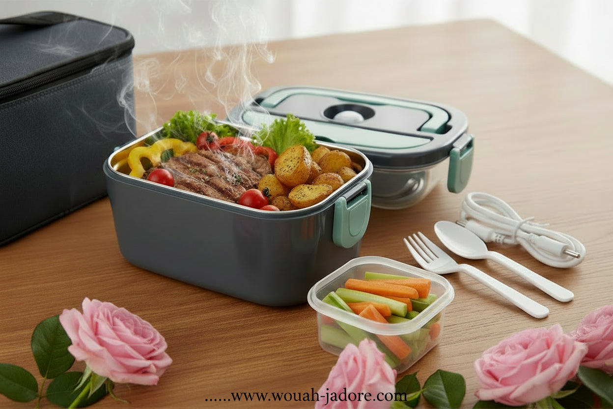 Boîte à lunch électrique 2 en 1 – Repas chaud partout, voiture & maison