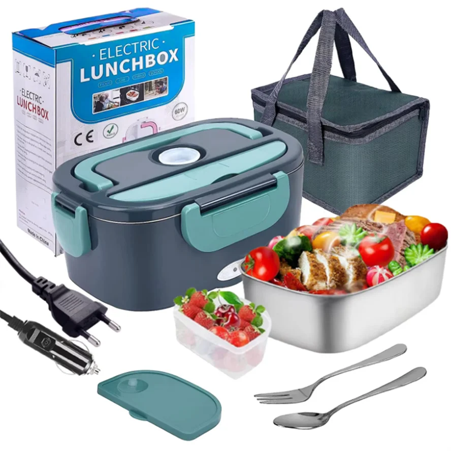 Boîte à lunch électrique 2 en 1 – Repas chaud partout, voiture & maison